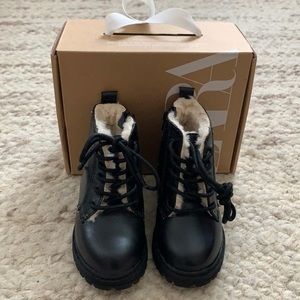 Baby Zara Lined Leather Boots - Size 5 1/2